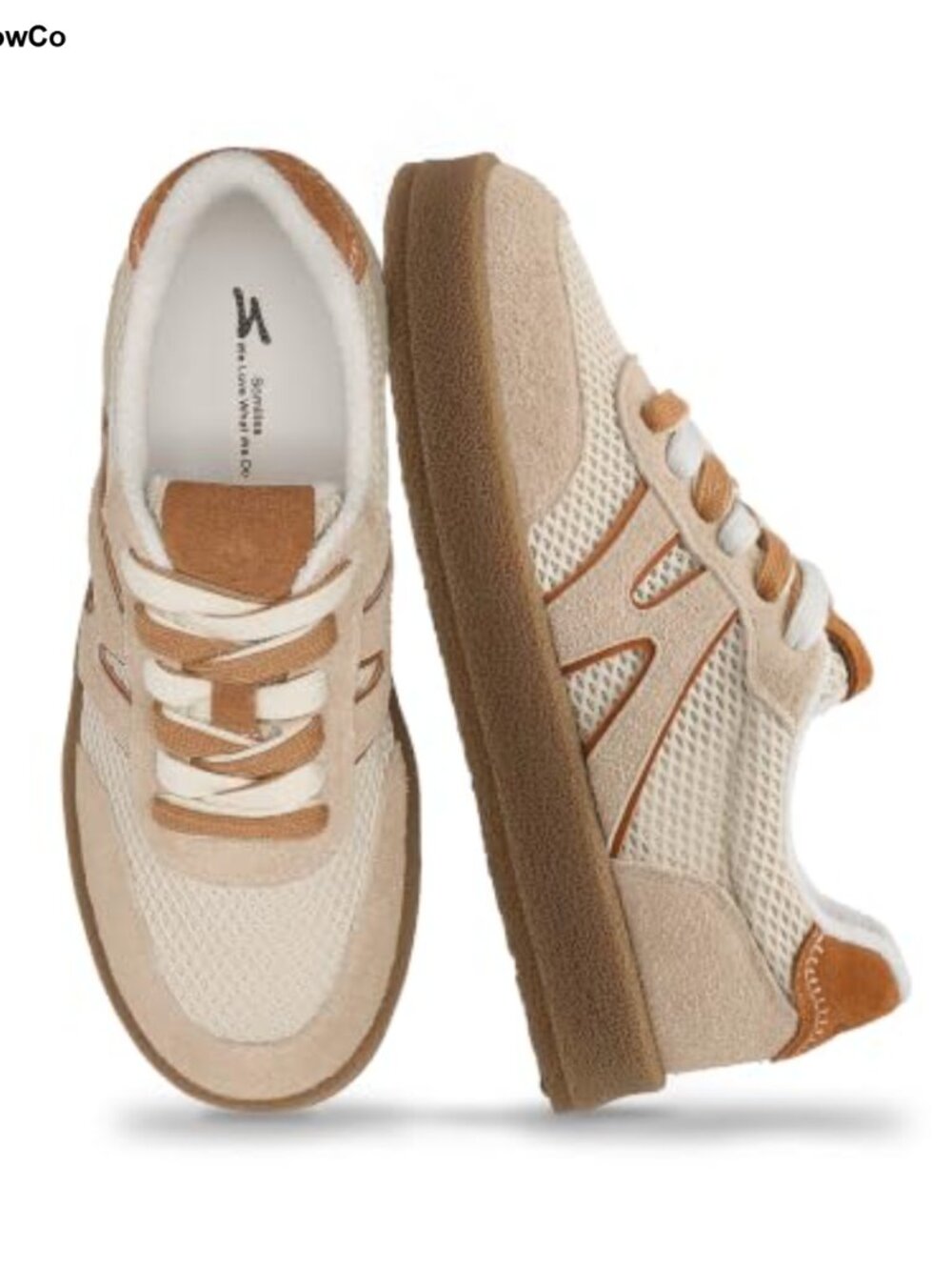 Women Platform Walking Sneakers Memory Foam Lace-Up Breathable Athletic Shoes